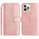 iPhone 12 / 12 Pro Dual-Folded S-shape Leather Phone Case - Rose Gold