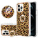 iPhone 12 / 12 Pro Electroplating Dual-side IMD Phone Case with Ring Holder - Leopard Print