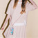 iPhone 12 / 12 Pro Electroplating Pattern IMD TPU Shockproof Case with Neck Lanyard - Milky Way Blue Marble