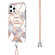 iPhone 12 / 12 Pro Electroplating Splicing Marble Flower Pattern TPU Shockproof Case with Lanyard - Imperial Crown