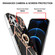 iPhone 12 / 12 Pro Electroplating Splicing Marble Flower Pattern TPU Shockproof Case with Rhinestone Ring Holder - Black Flower