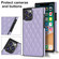 iPhone 12 / 12 Pro Elegant Rhombic Pattern Microfiber Leather +TPU Shockproof Case with Crossbody Strap Chain - Purple