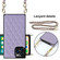 iPhone 12 / 12 Pro Elegant Rhombic Pattern Microfiber Leather +TPU Shockproof Case with Crossbody Strap Chain - Purple