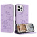 iPhone 12 / 12 Pro Embossed Kitten Phone Leather Case with Lanyard - Purple
