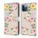iPhone 12 / 12 Pro Fresh Painted Leather Phone Case - Colored Flowers