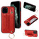 iPhone 12 / 12 Pro Glitter Powder PU+TPU Shockproof Protective Case with Holder & Card Slots & Wrist Strap - Red