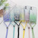iPhone 12 / 12 Pro Gradient Glitter Powder Epoxy TPU Thickened Acrylic Shockproof Case with Round Neck Lanyard - Black