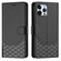 iPhone 12 / 12 Pro Honeycomb Embossing RFID Leather Phone Case - Black