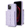 iPhone 12 / 12 Pro Horizontal Wallet Rhombic Leather Phone Case - Purple