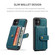 iPhone 12 / 12 Pro JEEHOOD RFID Blocking Anti-Theft Wallet Phone Case - Blue