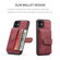 iPhone 12 / 12 Pro JEEHOOD RFID Blocking Anti-Theft Wallet Phone Case - Red