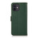 iPhone 12 / 12 Pro KHAZNEH Side-Magnetic Litchi Genuine Leather RFID Case - Green