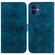iPhone 12 / 12 Pro Lily Embossed Leather Phone Case - Dark Blue