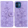 iPhone 12 / 12 Pro Lily Embossed Leather Phone Case - Purple