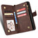 iPhone 12 / 12 Pro Litchi Texture Zipper Leather Phone Case - Brown