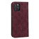 iPhone 12 / 12 Pro Lucky Flowers Embossing Pattern Magnetic Horizontal Flip Leather Case with Holder & Card Slots - Wine Red