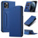 iPhone 12 / 12 Pro Magnetism Skin Feel Card Holder Leather Phone Case - blue