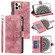 iPhone 12 / 12 Pro Multi-Card Totem Zipper Leather Phone Case - Pink