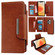 iPhone 12 / 12 Pro Multifunctional 7-Cards Wallet Leather Phone Case - Brown