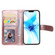 iPhone 12 / 12 Pro Multifunctional Magnetic Copper Buckle Horizontal Flip Solid Color Leather Case with 10 Card Slots & Wallet & Holder & Photo Frame - Rose Gold