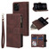 iPhone 12 / 12 Pro Multifunctional Retro Frosted Horizontal Flip Leather Case with Card Slot & Holder & Zipper Wallet & Photo Frame & Lanyard - Coffee