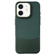 iPhone 12 / 12 Pro Napa Texture PC + Leather Phone Case - Dark Green