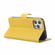 iPhone 12 / 12 Pro Plain Texture Cowhide Leather Horizontal Flip Case with Magnetic Clasp & Holder & Card Slots & Wallet - Yellow