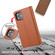 iPhone 12 / 12 Pro Plain Weave Cowhide Genuine Leather Phone Case - Brown