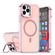 iPhone 12 / 12 Pro Plating Gradient Discolor MagSafe Phone Case with Holder - Pink