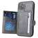 iPhone 12 / 12 Pro PU + TPU + PC Shockproof Back Cover Case with Card Slot & Holder - Grey