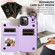 iPhone 12 / 12 Pro Rhombic Texture Card Bag Phone Case with Short Lanyard - Purple