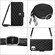 iPhone 12 / 12 Pro Rhombic Texture Flip Leather Phone Case with Long Lanyard - Black