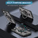 iPhone 12 / 12 Pro Ring Holder Carbon Fiber PC Hybrid TPU Phone Case - Grey
