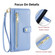 iPhone 12 / 12 Pro Sheep Texture Cross-body Zipper Wallet Leather Phone Case - Blue
