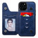 iPhone 12 / 12 Pro Shockproof Calf Texture Protective Case with Holder & Card Slots & Frame - Blue