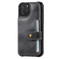iPhone 12 / 12 Pro Shockproof Horizontal Flip Protective Case with Holder & Card Slots & Wallet & Photo Frame & Short Lanyard - Grey