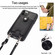 iPhone 12 / 12 Pro Shockproof PU Leather + TPU Protective Case with Card Slot & Lanyard - Black