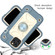 iPhone 12 / 12 Pro Shockproof Silicone + PC Protective Case with Dual-Ring Holder - Daisy Blue