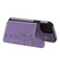 iPhone 12 / 12 Pro Six Cats Embossing Pattern Protective Case with Holder & Card Slots & Photo Frame - Purple