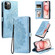 iPhone 12 / 12 Pro Skin Feel Totem Embossed Leather Phone Case - Blue