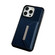 iPhone 12 / 12 Pro Solid Color Metal Buckle Card Slots Bag Phone Case - Blue