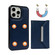 iPhone 12 / 12 Pro Solid Color Metal Buckle Card Slots Bag Phone Case - Blue