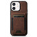 iPhone 12 / 12 Pro Suteni H03 Litchi Leather Card Bag Stand Back Phone Case - Brown