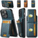 iPhone 12 / 12 Pro Suteni H03 Oil Wax Leather Wallet Stand Back Phone Case - Blue