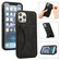 iPhone 12 / 12 Pro Ultra-thin Shockproof Protective Case with Holder & Metal Magnetic Function - Black