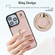 iPhone 12 / 12 Pro YM005 Skin Feel Card Bag Phone Case with Long Lanyard - Rose Gold