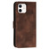 iPhone 12 / 12 Pro YX0080 Grid Butterfly Embossed Pattern Flip Leather Phone Case with Lanyard - Coffee