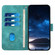 iPhone 12 / 12 Pro YX0080 Grid Butterfly Embossed Pattern Flip Leather Phone Case with Lanyard - Light Blue