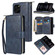 iPhone 12 / 12 Pro Zipper Wallet Bag Horizontal Flip PU Leather Case with Holder & 9 Card Slots & Wallet & Lanyard & Photo Frame - Blue