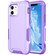 iPhone 12 3 in 1 PC + TPU Shockproof Phone Case - Purple